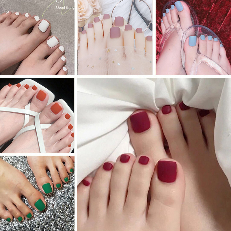 Factory Direct Matte Frosted Toenail Wear Nail Piece Jelly Gel Nail Piece Finished Fake Nail Patch