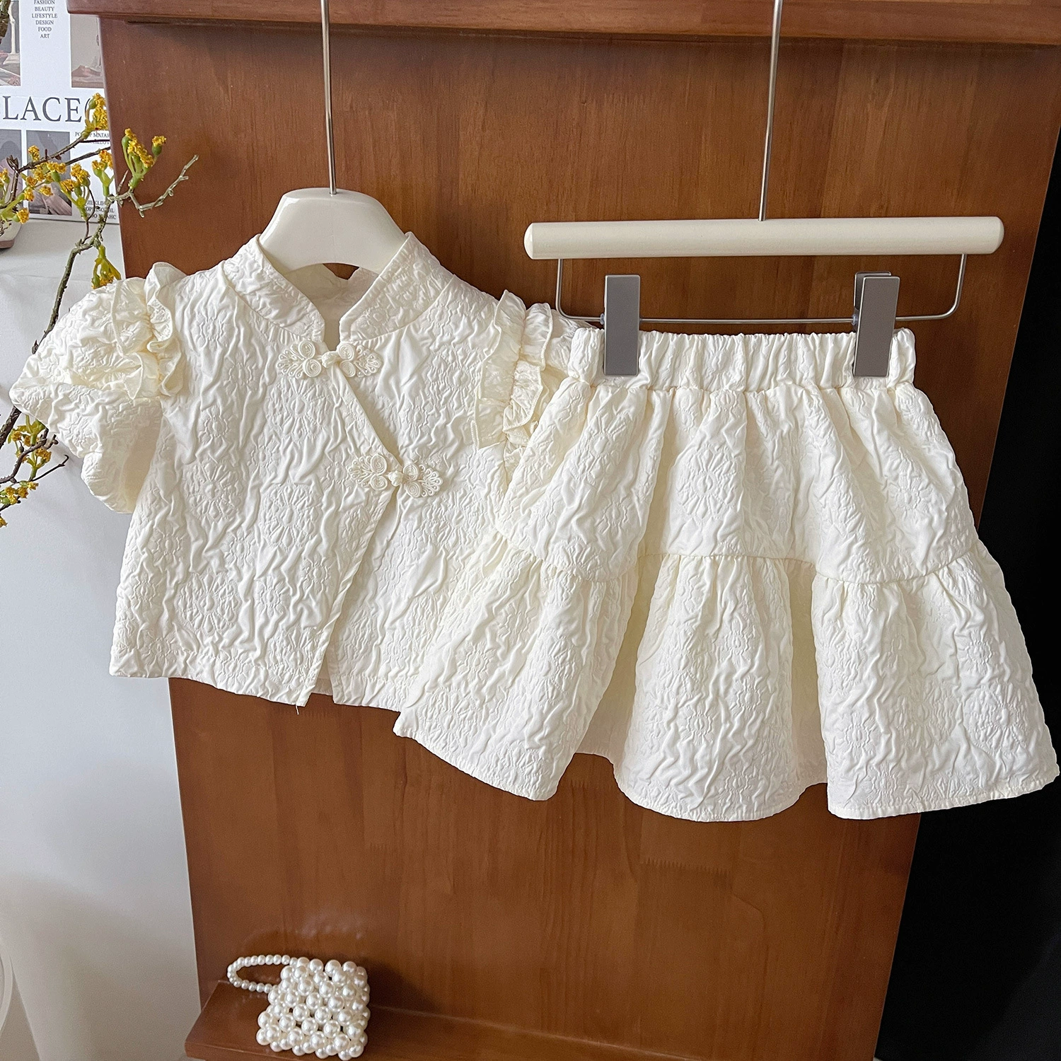 Summer retro children's set, Korean style, children's clothing