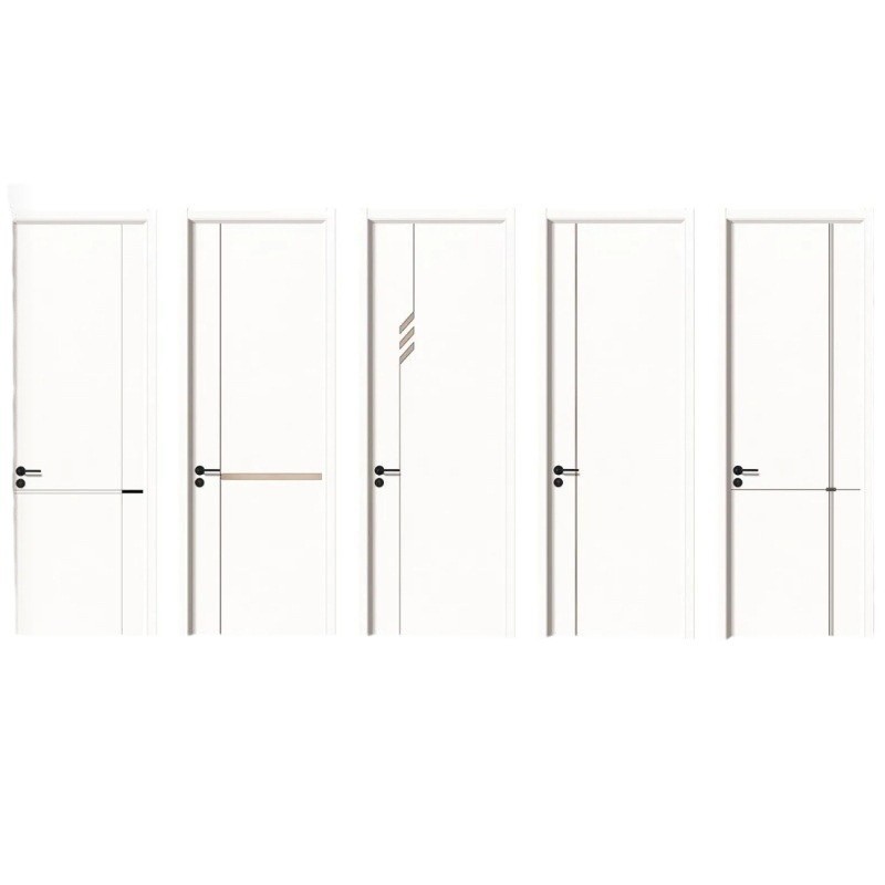 Puerta de cristal de carbono puerta de madera sólida puerta de dormitorio puerta interior ecológica simple puerta libre de pintura puerta de sala insonorizada doméstica image 6