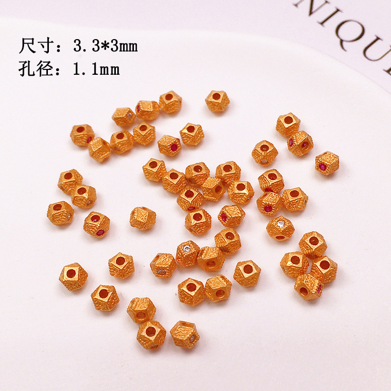 S925 Silver Gold-Plated Small Spacer Beads, Loose Beads, Accessories for Bracelets, Necklaces, String Decorations, DIY Handmade