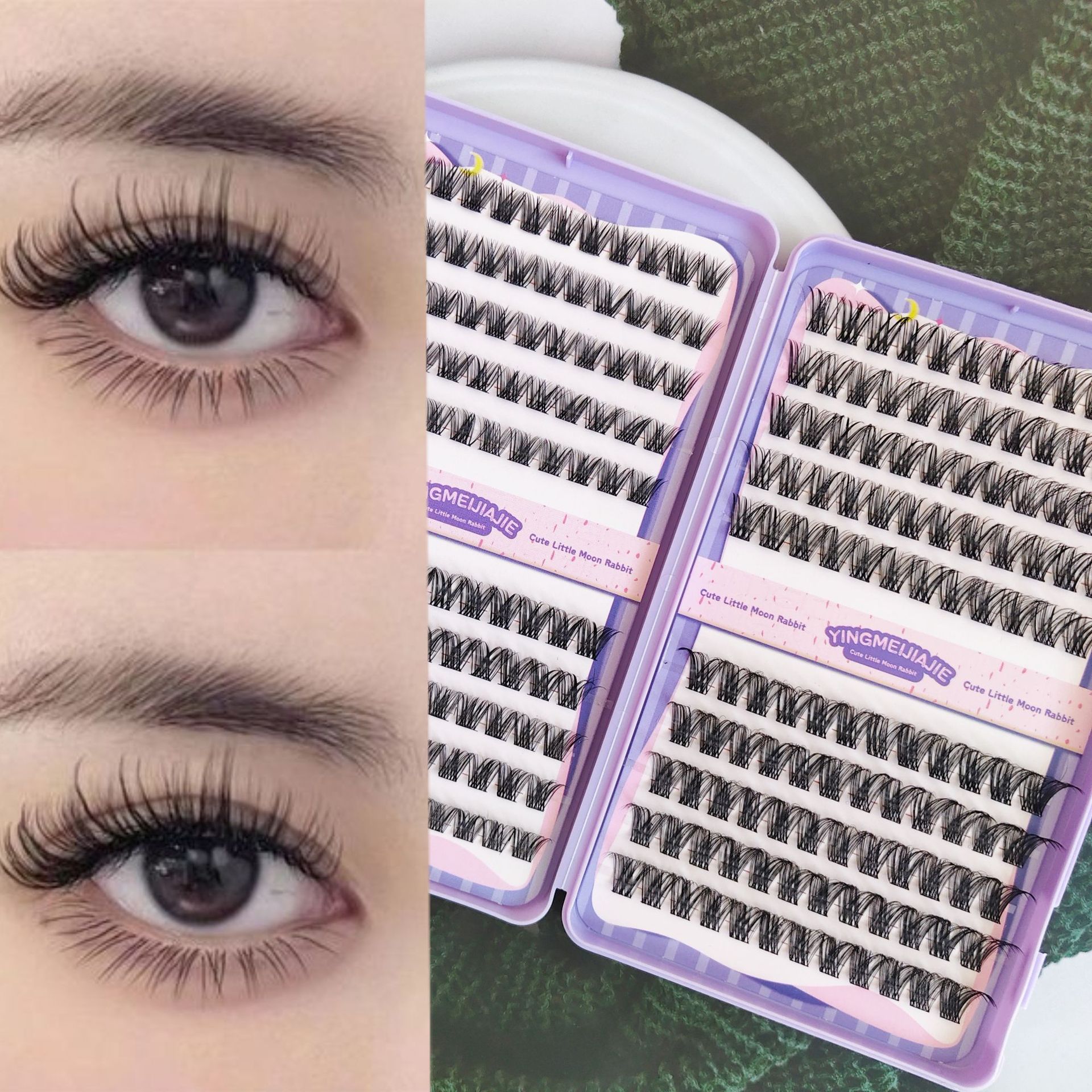 Fronteras falsas pestañas, pestañas falsas libras, pestañas falsas de gran capacidad, pestañas falsas de estilo lindo, pestañas falsas sin pegamento