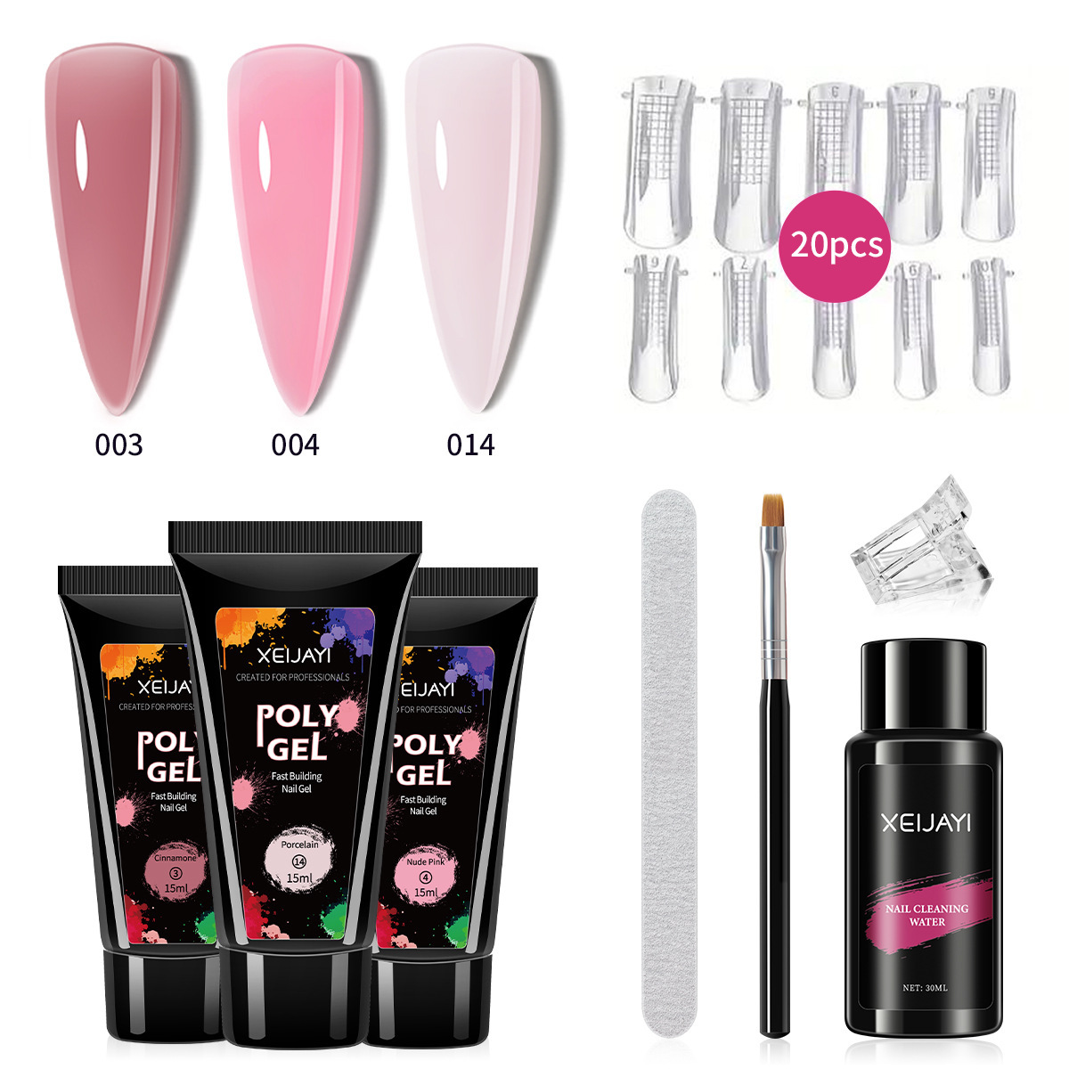 Nail tools suit extension glue fast paper-free tray model cleaning water nail file nail clip phototherapy nail polish