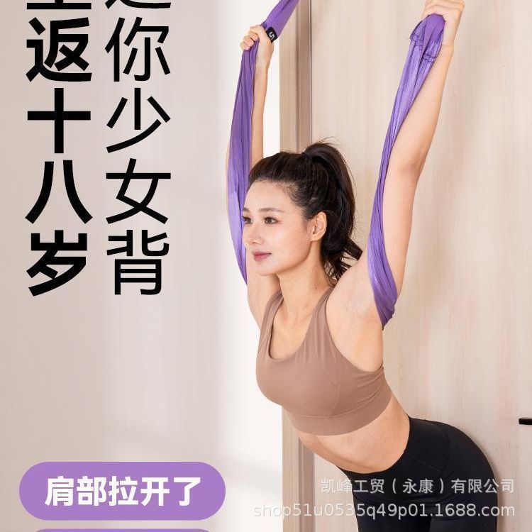 空中瑜伽带拉伸展带高档家用舞蹈下腰一字马拉筋免安装挂门倒立绳|undefined