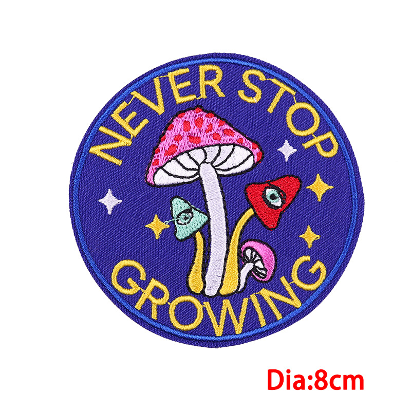 1 Pieza Punk Pastoral Letra Luna Flor Hilo Bordado Parches Adhesivos Para Ropa display picture 3