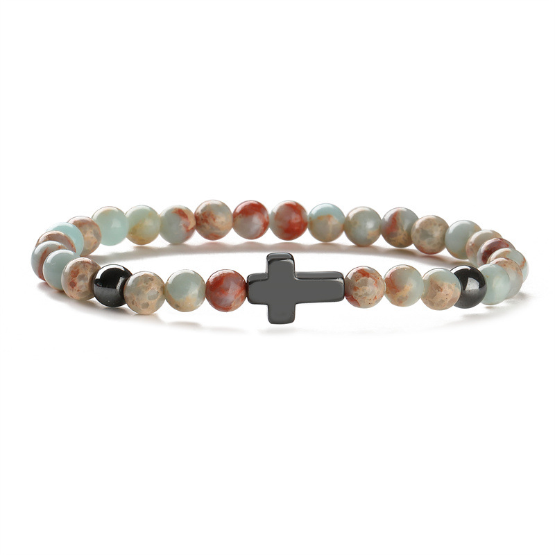 Fábrica directa de piedra natural 6MM ojo de tigre pino pulsera de cuentas pulsera de cuentas de color pulsera de joyería pulsera