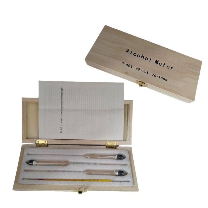 Трансграничный экспортный набор из трех спиртометров (на английском и русском языках) для измерения содержания алкоголя в домашних напитках, измеритель концентрации 0-40-70-