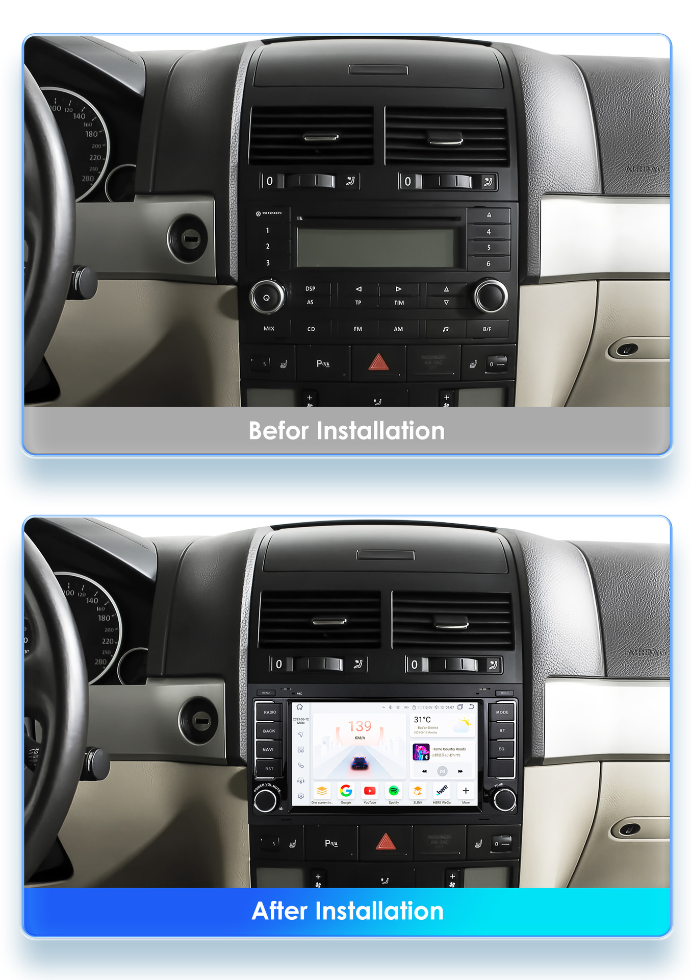 Cross-border models are suitable for Volkswagen Touareg 04-09 large-screen reversing image Android car navigation DVD navigator