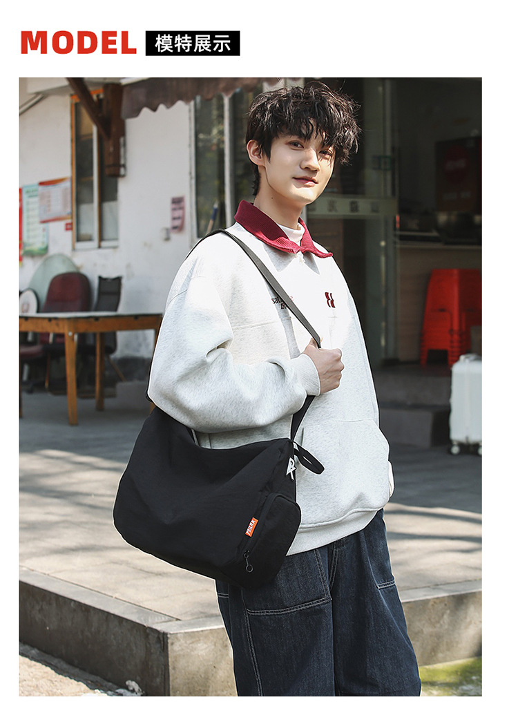 Unisex casual large-capacity crossbody bag, sporty casual student backpack, fashionable and versatile commuter single-shoulder bag Item Picture