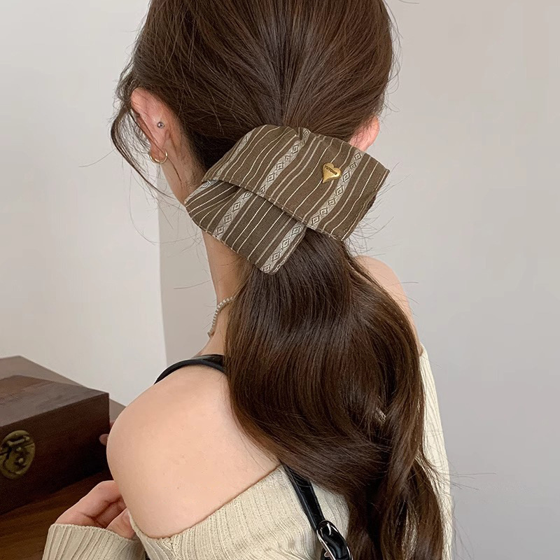 Sen serie retrógrado rayas cuadradas anillo de cabello cuadrado toallas cuerdas de cabello feminino nuevo atado cuerdas de cabello correa sensación de alto nivel