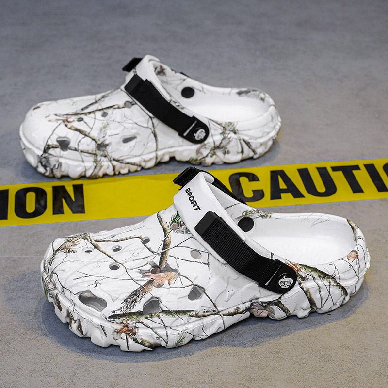 Cross-Border New Fashion Large Size Cross-Border Clogs Men's Outer Wear Casual Toe-Toe Slippers Outdoor Trendy Men's Beach Shoes