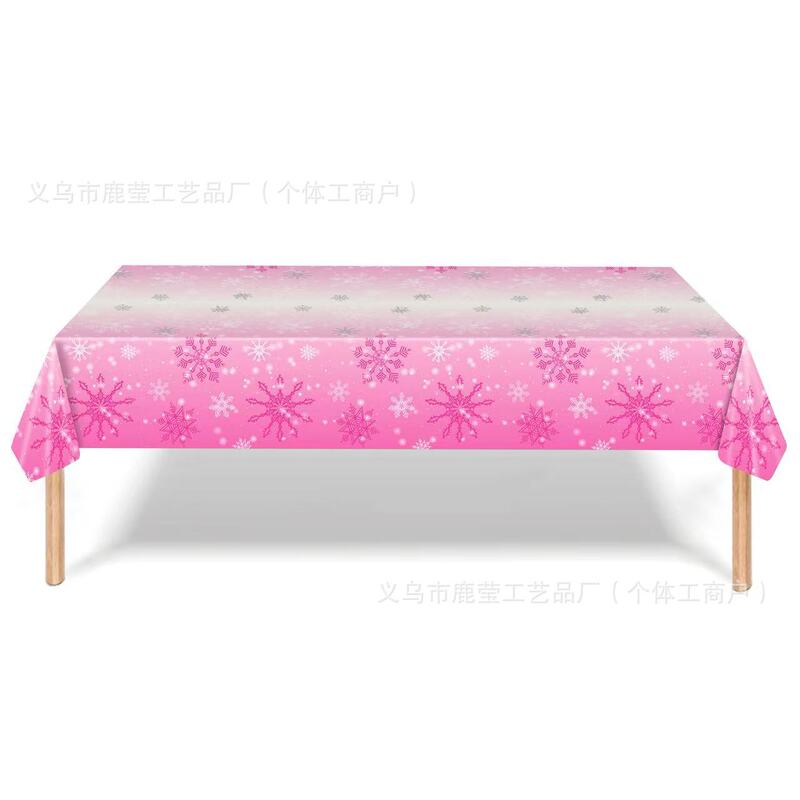 冬季新款圣诞节派对装饰用品Christmas圣诞树一次性圣诞桌布雪人|undefined