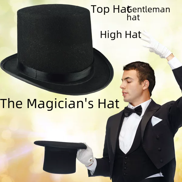 Black Jazz Hat, Top Hat, Gentleman's Hat, Prom Costume, Cosplay Prop, Stage Performance, Christmas Hat
