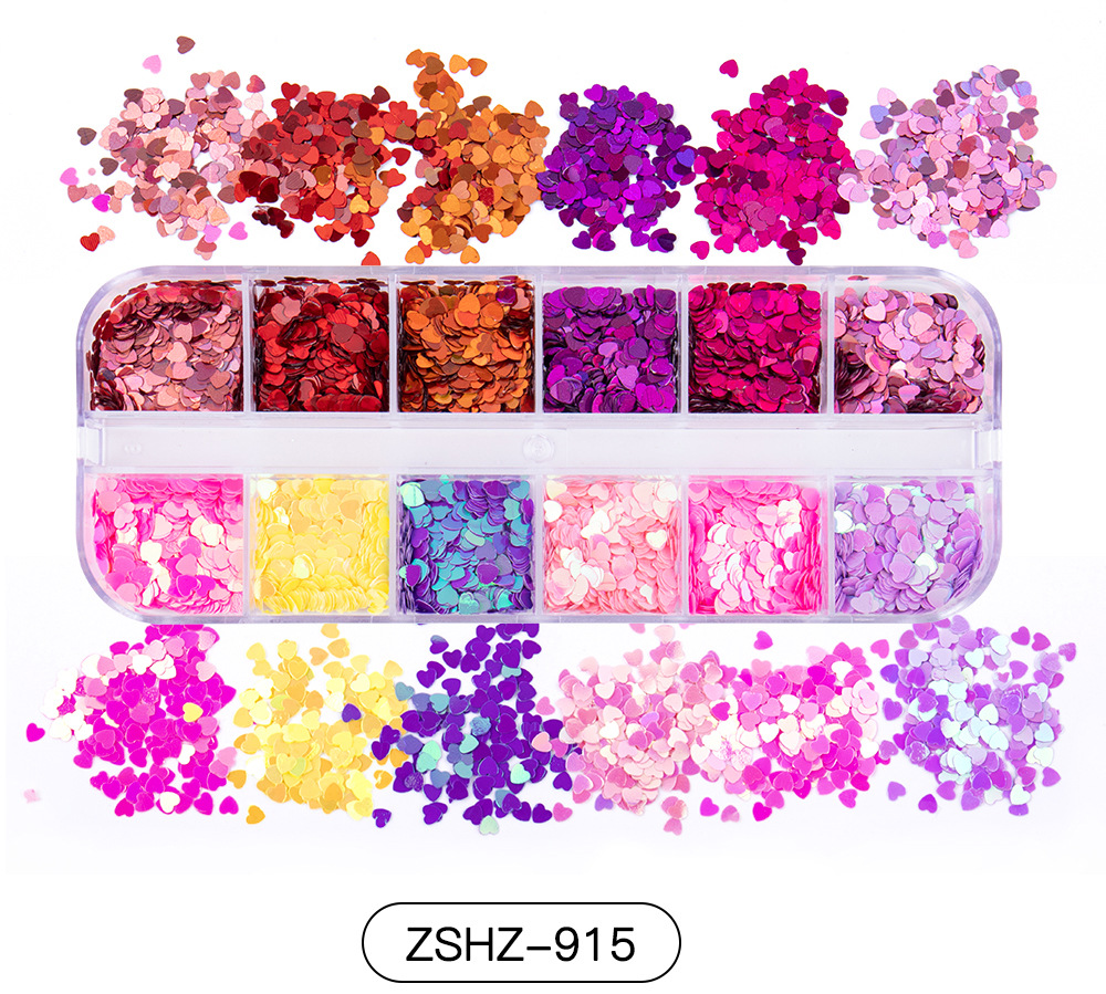 30g Weight Nail Decoration Accessories Nail Supplies See detail page-[15 Books in a Box] Rainbow Horse Keychain Box Quantity Sequin Material Square, Moon, Heart Shape Pattern Simple Style Style Hot 12 Nail Art Too Small Sequins Nail Art Jewelry For Valentine's Day Ultra-Thin Nail Sticker Wholesale 16