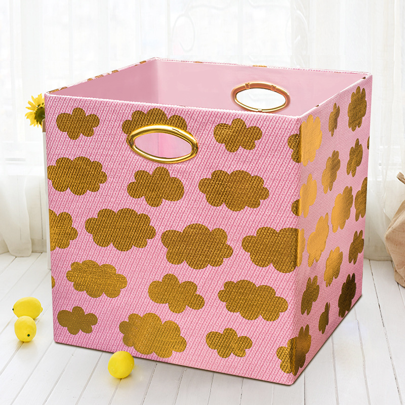 收纳筐布艺装衣服玩具杂物储物收纳箱带盖可折叠衣柜整理盒收纳篮