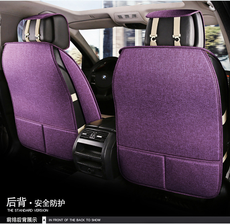 Five-Seater Car Seat Covers, Universal for All Seasons, Linen Seat Covers, Fabric Car Cushions, Fully Enclosed Car Seat Pads