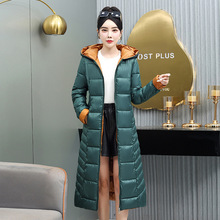 2024冬季新款连帽两面穿棉服女修身显瘦时尚长款羽绒棉袄棉衣外套