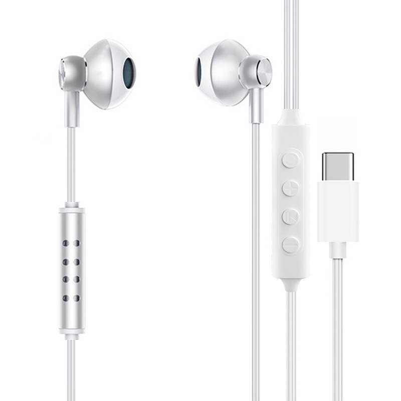 Key-controlled ear-return wired headphones suitable for live karaoke streaming, binaural flat-ear headphones with wire control for gaming and music - 9