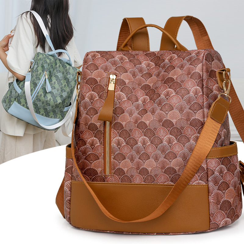 2024 nuevo estilo chino casual todo fósforo damas mochila antirrobo moda moda mochila de viaje de gran capacidad mujer