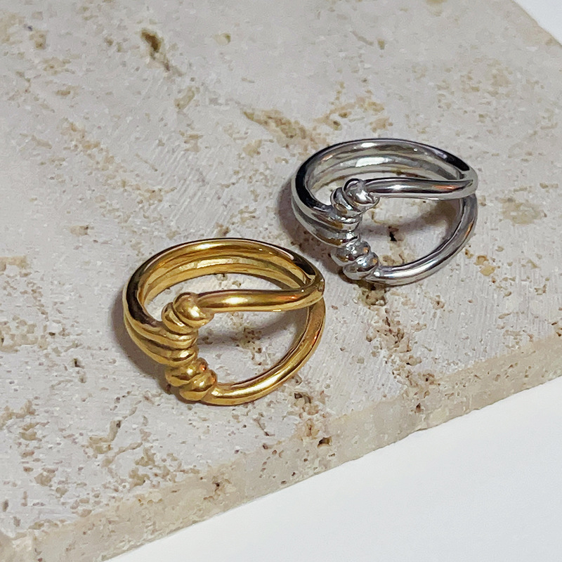 Unisex Gender Plating Design Fashion Geometric Titanium Steel Plating Rings
