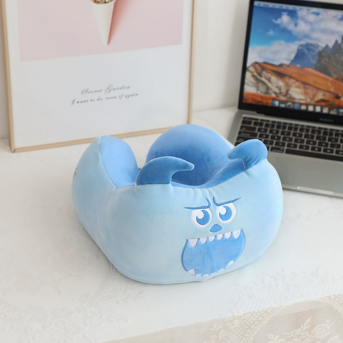 Подушка для шеи с рисунком из мультфильма для сна, путешествий и автомобиля, с защитой шеи