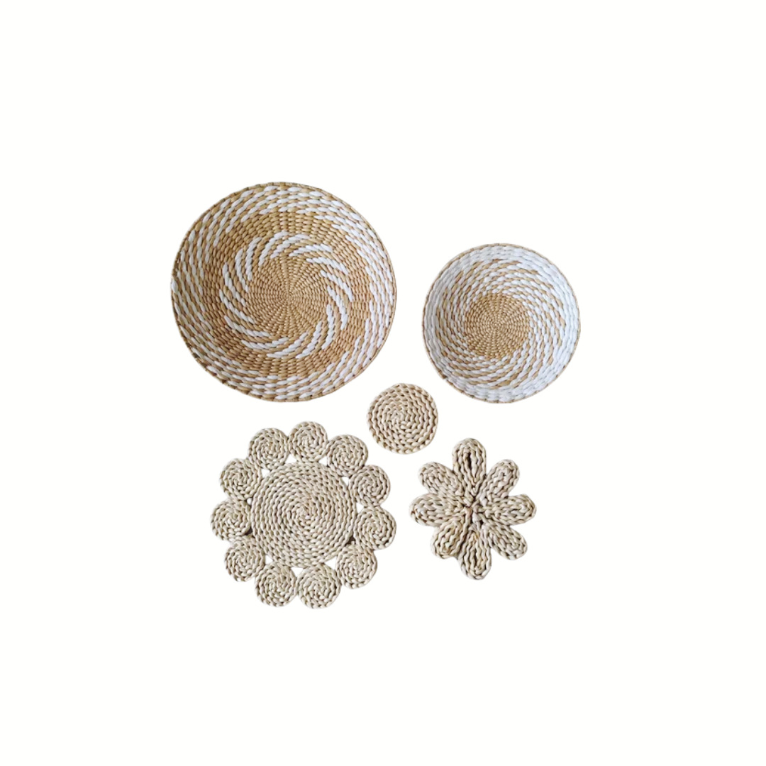 Nordic ins porche paja casa de familia hecha a mano heno ratán decoración de pared colgante decoración de pared pared pared pintura de pared