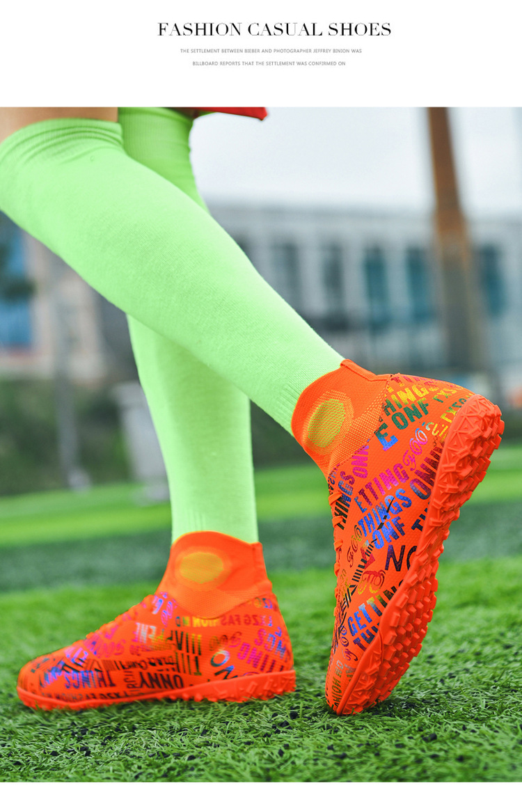 High Top Soccer Boots For Youth Competitive Training And Turf Play_voghion.com
