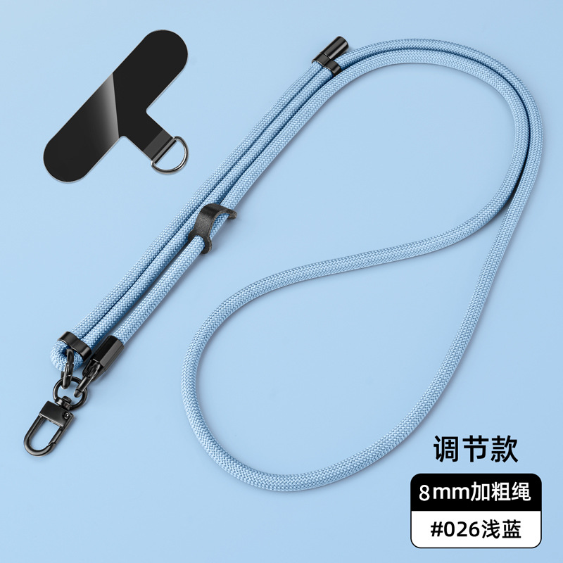 Cordón para teléfono móvil de 8mm, cuello colgante, mensajero, muñeca, eslinga de nailon resistente, cuerda anti-pérdida, longitud ajustable, espalda