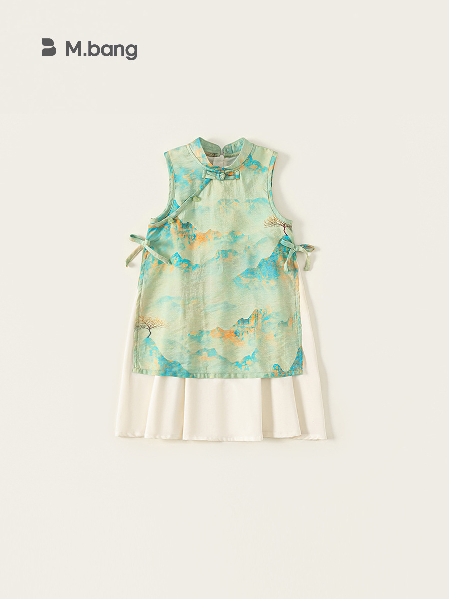 Youbao ropa para niños nuevos productos de verano Hanfu sin mangas para niños nuevo vestido cheongsam floral para niñas chinas falda de estilo nacional