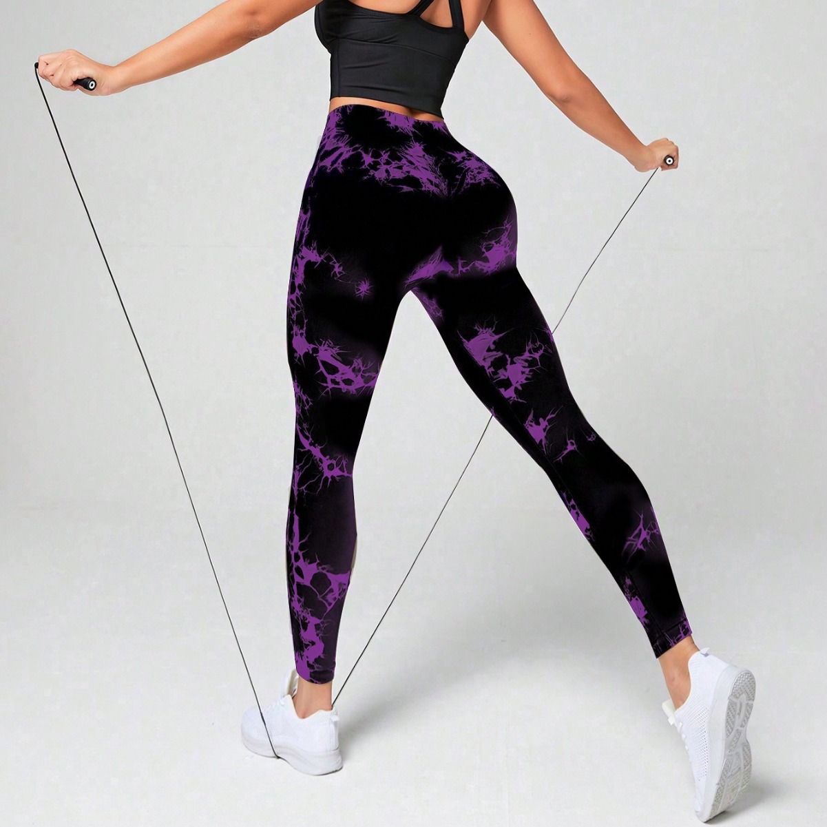Lady Sport Style Solid Color Nylon Active Bottoms Leggings display picture 2