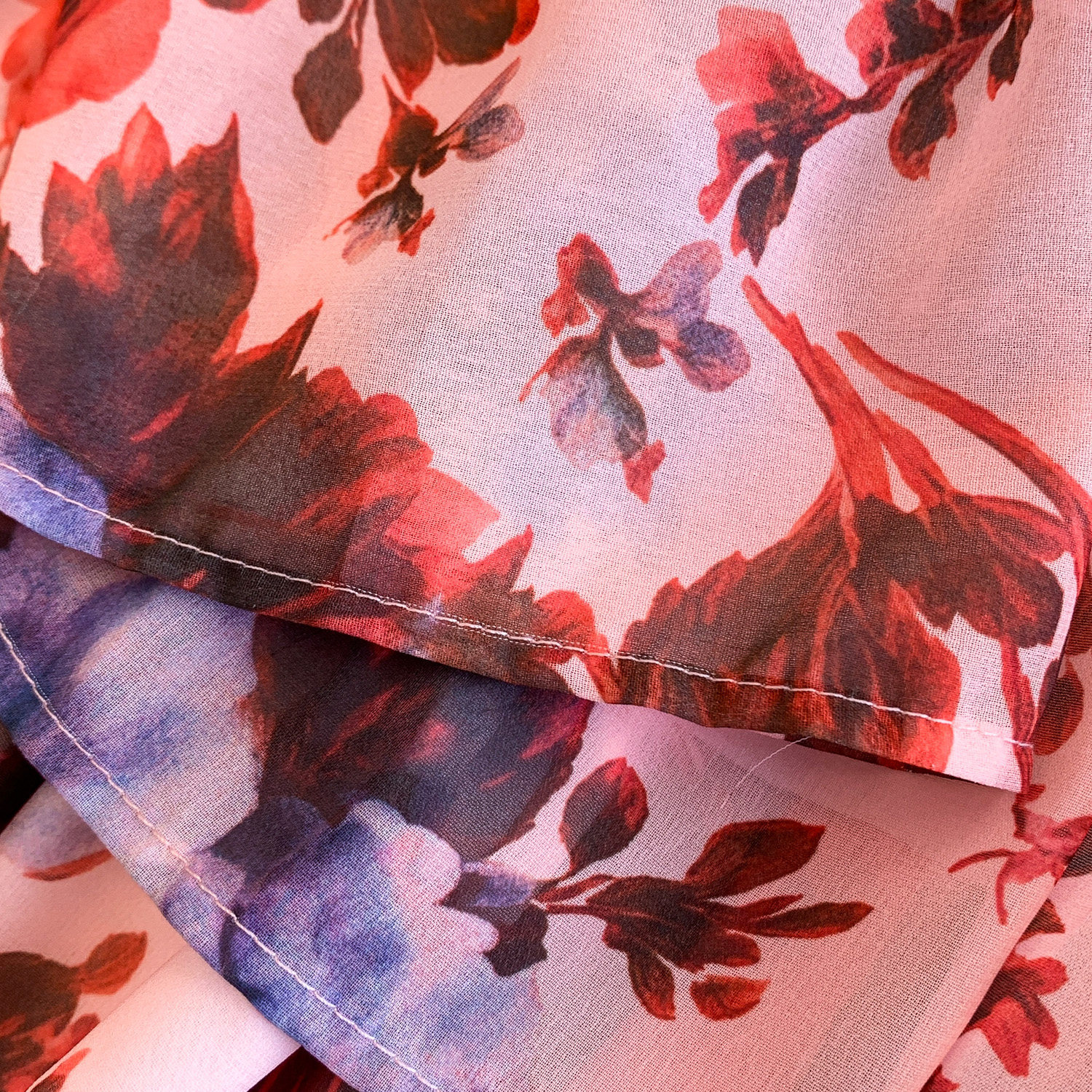 Floral Print Sweetheart Dress for Women with Bow Tie round Neck Flutter Sleeves Waist Tie Ruffled Hem Versatile Design_ecoleips.com