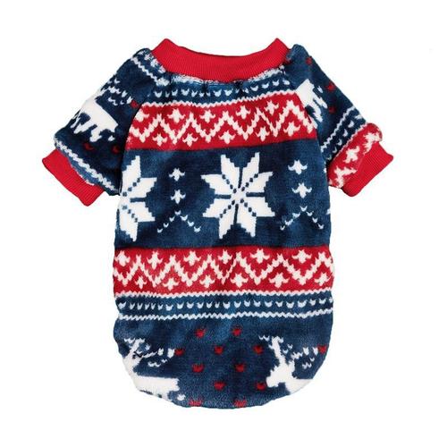 Holiday Christmas Snowman Snow Pattern Print Fleece Warmth Keeping Dog Hooded Two-Paw Fleece Suit Decor