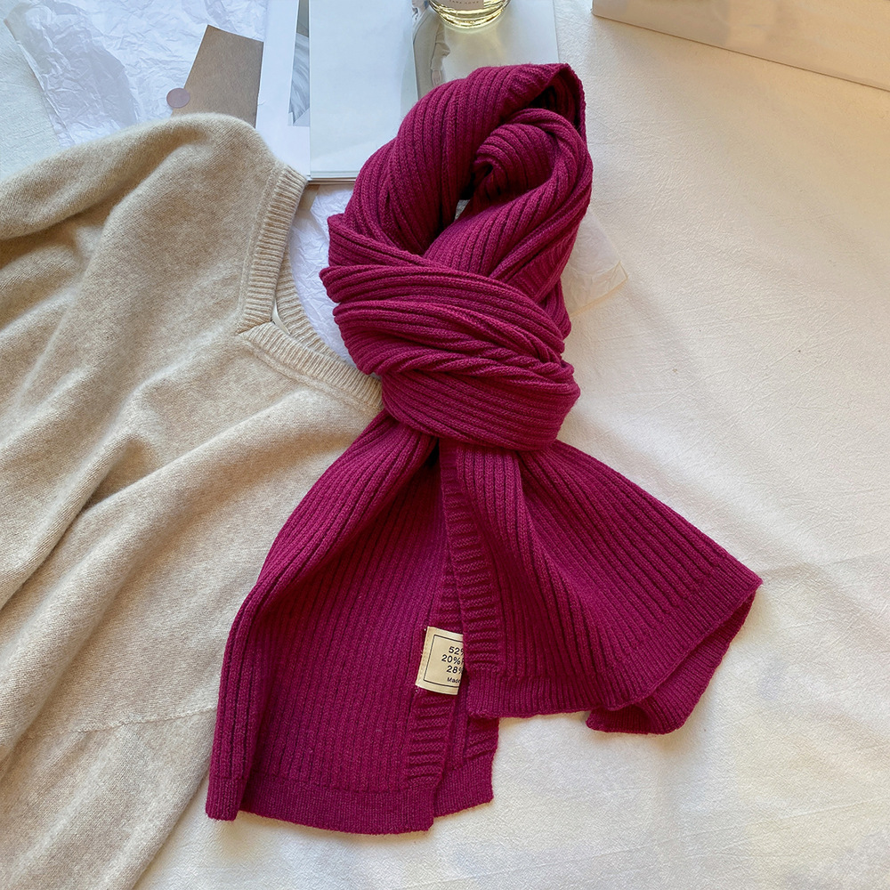 Autunno inverno tinta unita piccolo per la nuova versione coreana da donna, semplice versatile, calda protezione per il collo, sensazione di fascia alta_voghion.com