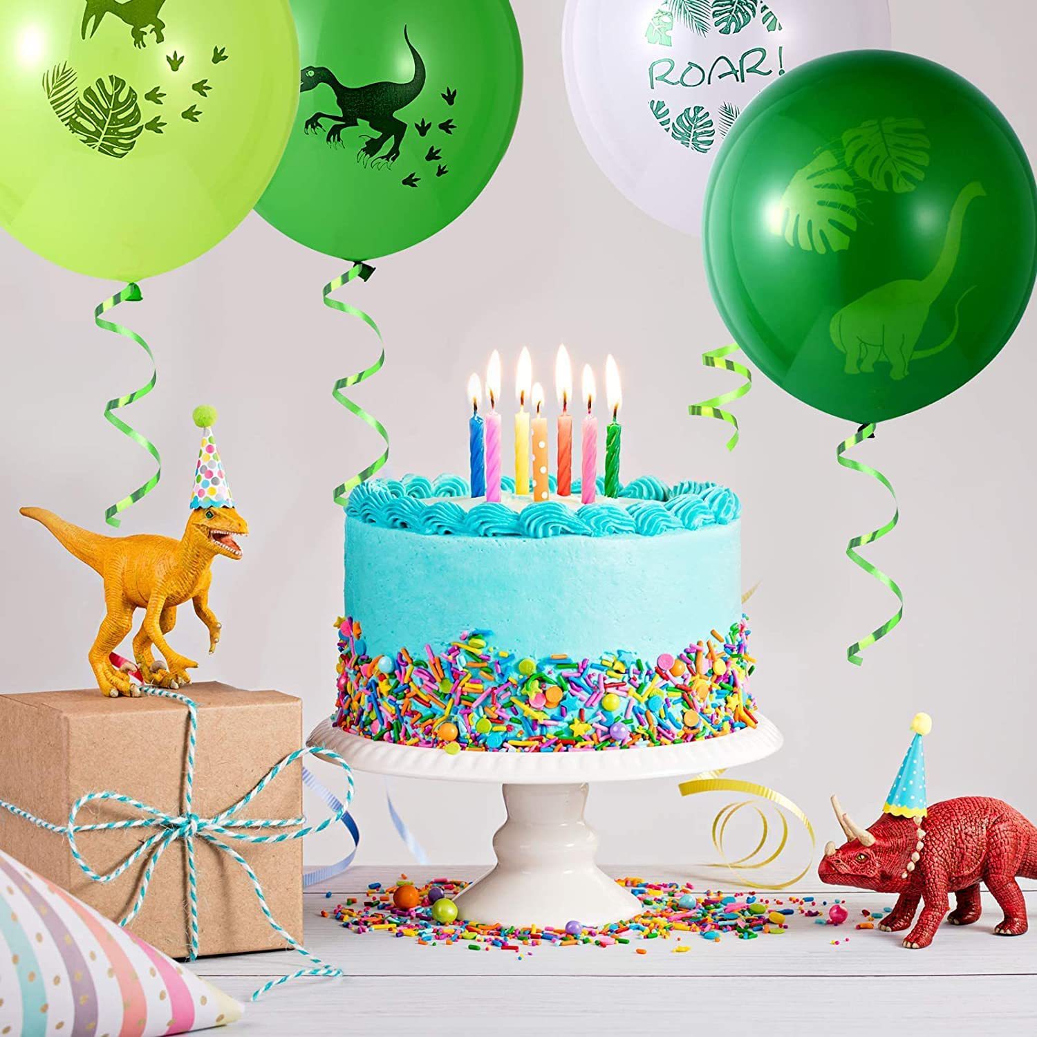 Birthday Cute Cartoon Letter Dinosaur Paper Party Hanging Ornaments Banner Balloons display picture 3