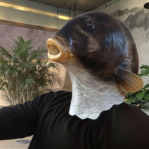 Divertido animal arenque tocado máscara mascarada transmisión en vivo divertido tocado de látex espectáculo de fiesta de Halloween