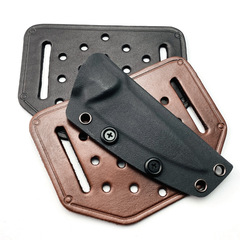 DIY Knife Sheath: Full-Grain Leather & Cowhide Multi-Functional Backplate with Hanging Mount—Perfect for Straight Knives, Featuring a Compatible K-Sheath Carrying System