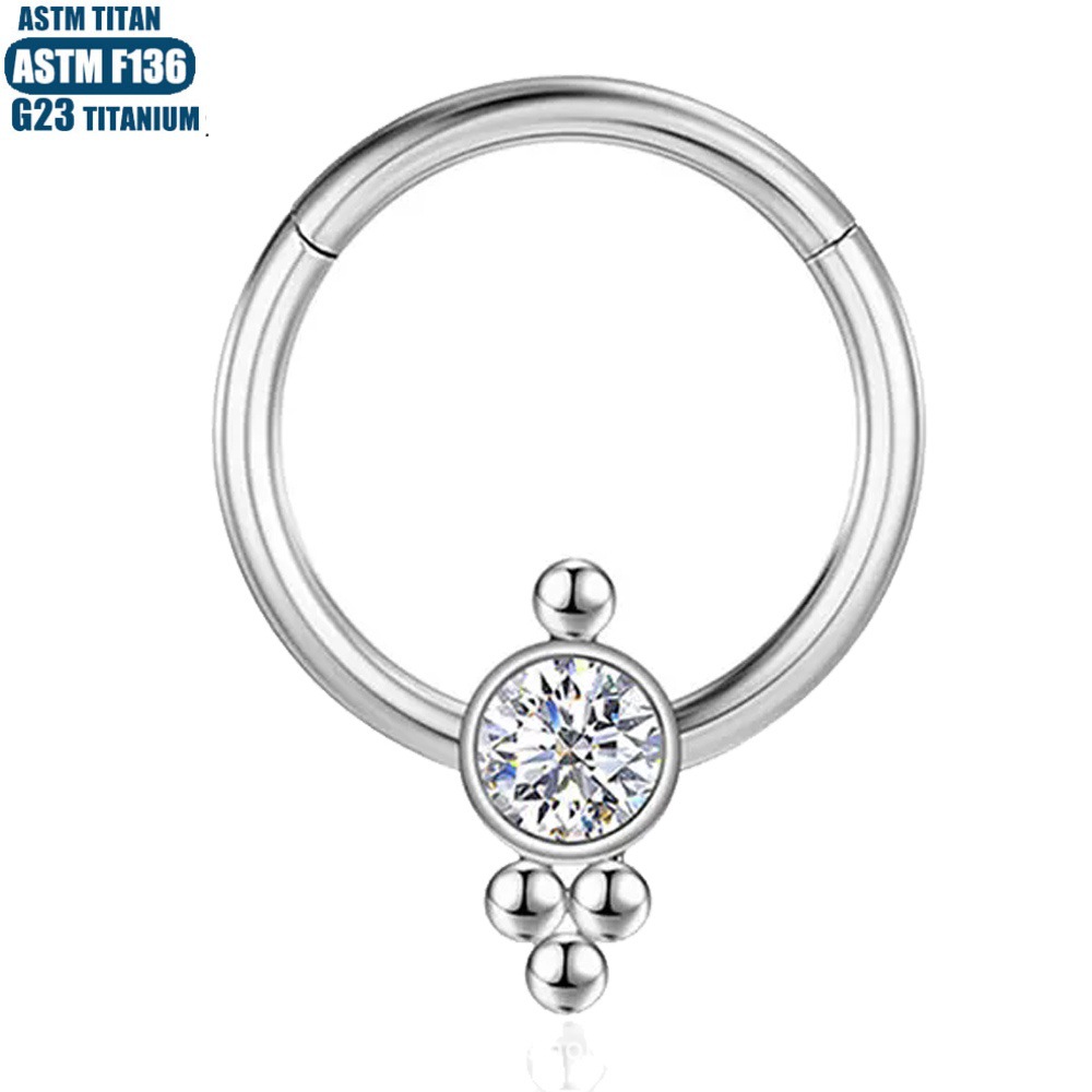 Silver pointed spike labret stud material detail