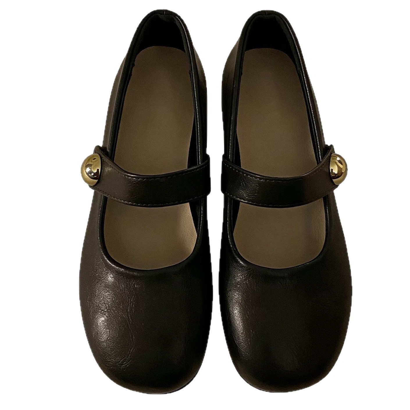 2026 nueva primavera y verano francés de color sólido con falda suave con una parte inferior redonda de zapatos de moda de Mary Jane