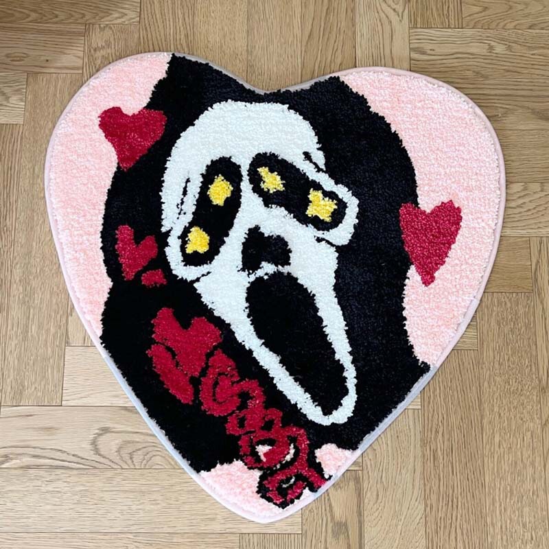 クロスボーダーバスルームフロアマットハロウィンレッドリップバレンタインデー模造カシミアフロアマットトイレバスルームお手入れ簡単吸収性|undefined