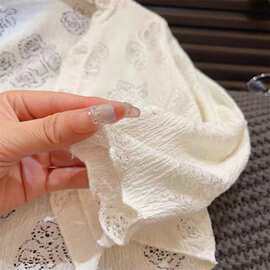 女童防晒披肩开衫夏季新款公主风女童洋气外搭薄款罩衫上衣棉