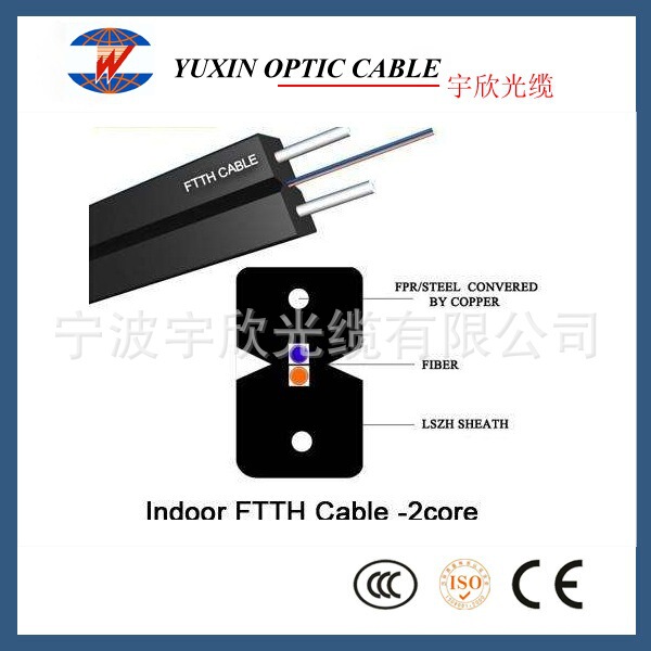 1 Core Outdoor Skin Line Optical Fiber Cable G657A2 Fiber Ftth Gjyxch-1 G657A2