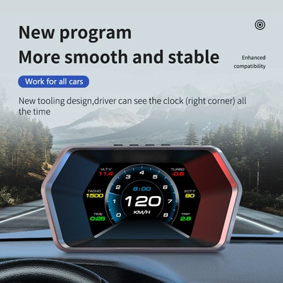 Cross-border car HUD head-up Vehicle HUD - p17-lcd-hudobdgpsdual-system
