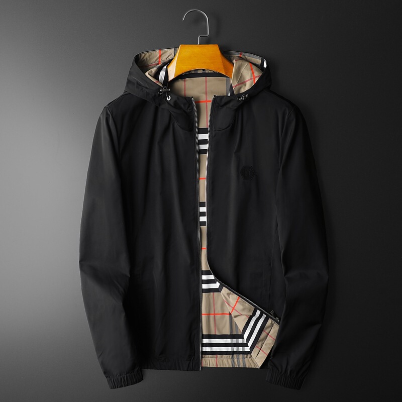 Oba Bolianna Spring & Fall New Double-Sided Fashion Jacket Men's Slim Casual Large Size Hooded Jacket