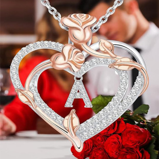 Jewelry Customization Rose Letter Necklace 925 Silver 18K Gold Original Jewelry Customization to Map Customization Cross-Border Hot Sale