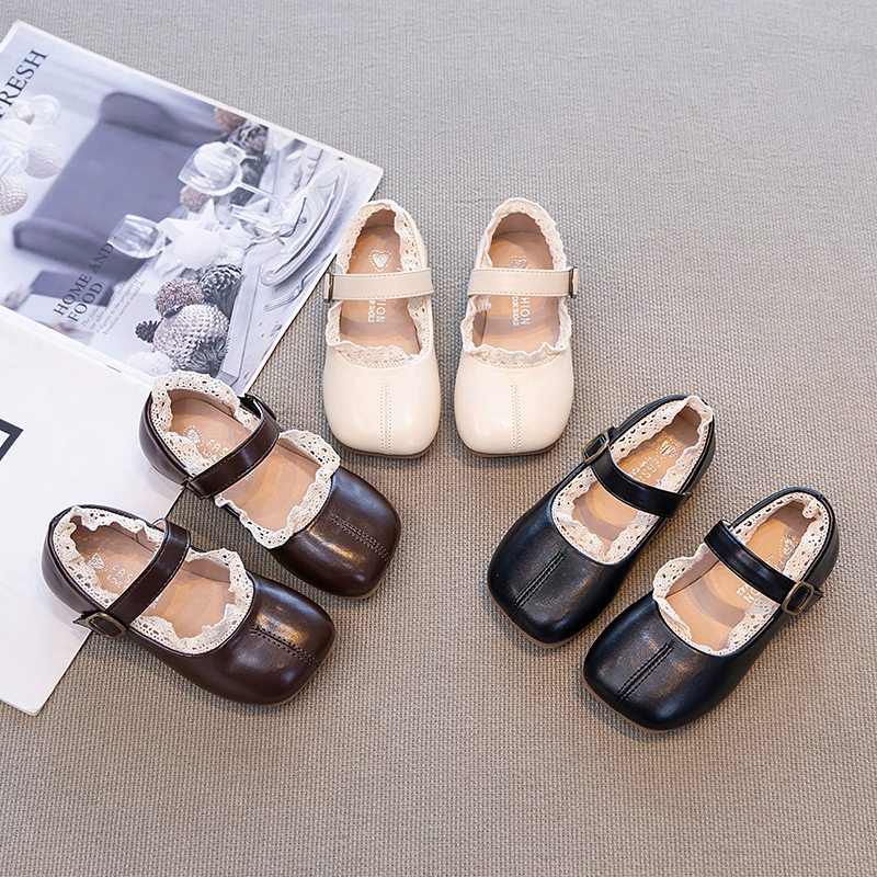 Маленькие кожаные туфли для девочек 2025 весна новая детская обувь