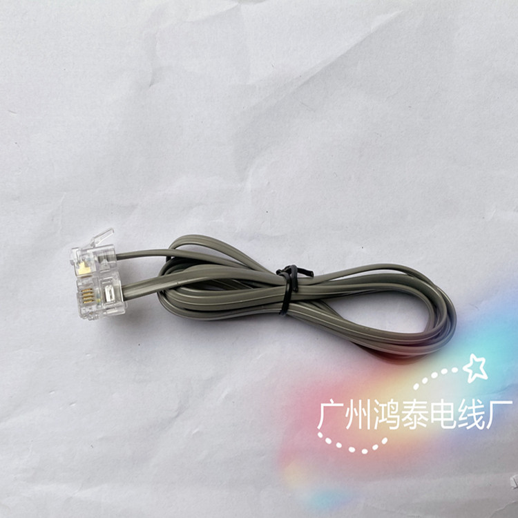 6P4C电话直线,1米成品,电话线连接线