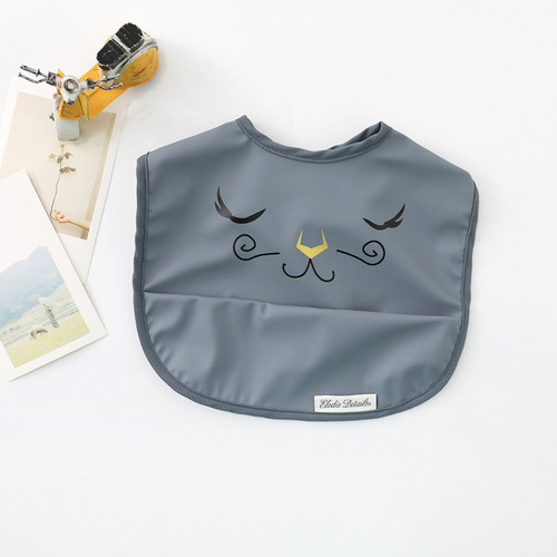 New children's smock eating bib angel wings baby bib PU waterproof bib baby reverse dressing wholesale