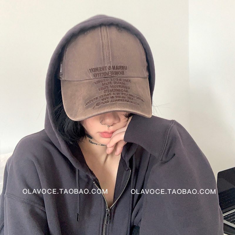 2025 nuevo gorro retro americano sombrero de boca de pato sombrero de protección solar sombrero de béisbol lavado con agua para hombres bordados sombrero de tapa blanda para niños