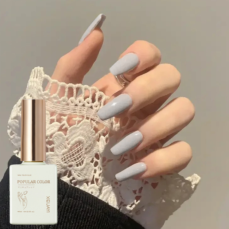 Solid color new white nail polish gel naked through nail shop special high nail polish lasting firm factory wholesale