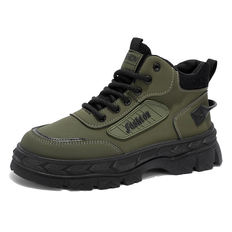 Zapatos de hombre 2026 primavera nuevos zapatos al aire libre de montaña deportes casuales botas Martin anti-deslizante con suela gruesa botas de herramienta de altura image 6