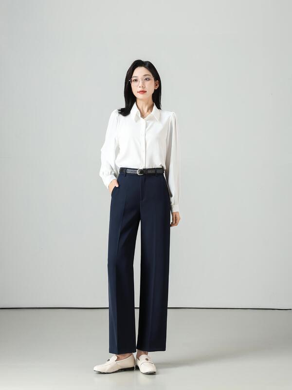 艾轩 黑色宽松显痩阔腿裤2025裤子女款夏薄款通勤垂感西装裤女|undefined